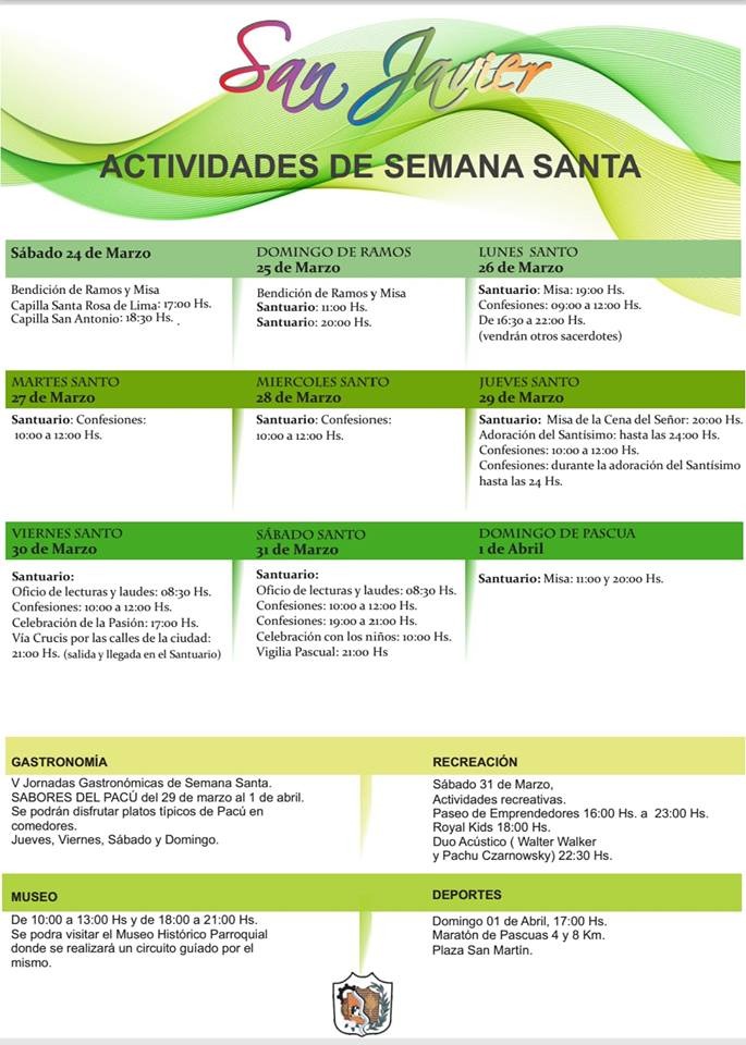 ACTIVIDADES SEMANA SANTA 2018