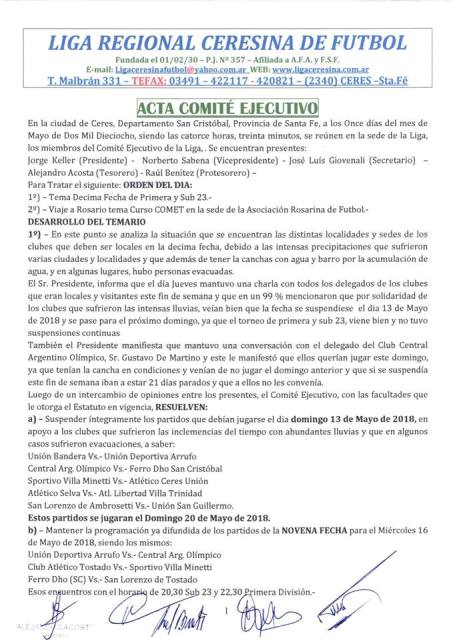 acta suspencion futbol