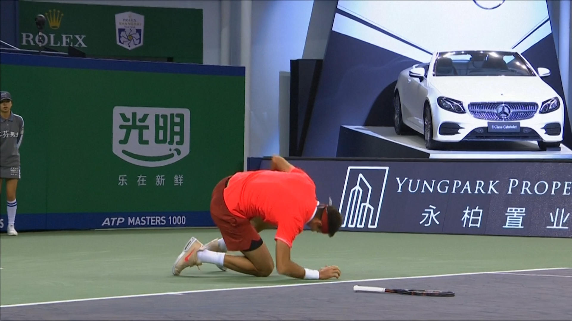 Así fue el momento de la lesión de Del Potro en el Masters 1000 de Shanghai Del Potro