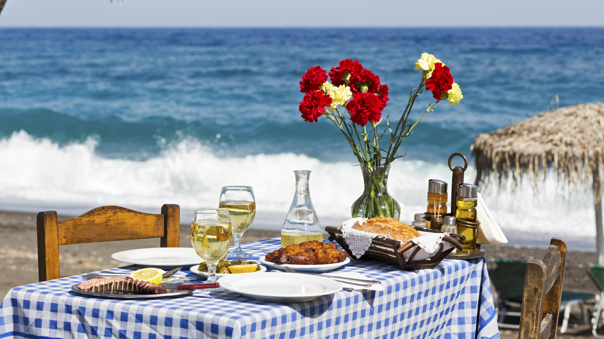 Romantic dinner on the beach
