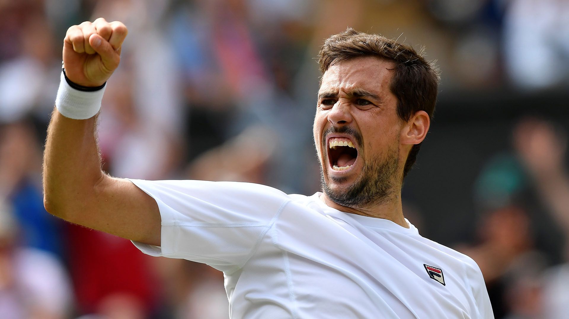 Guido Pella dio el golpe ante el sudafricano Anderson y avanzó a octavos de final de Wimbledon