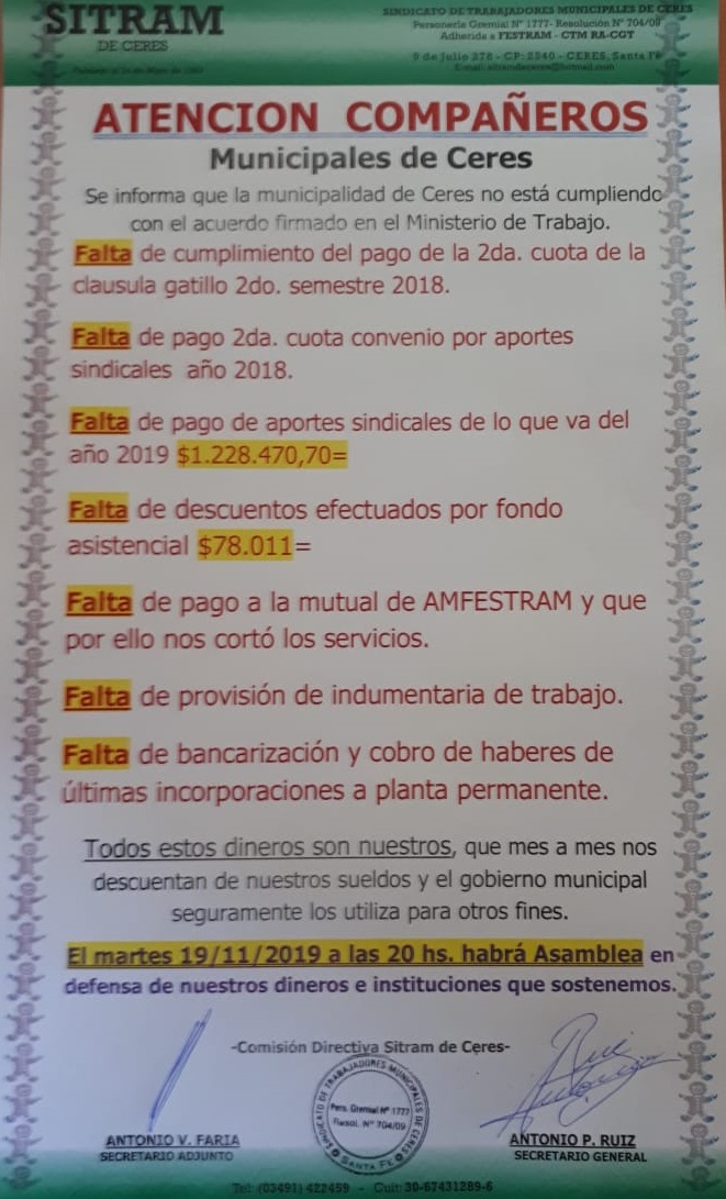 sitram aviso