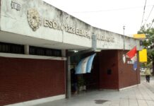 Avanza la obra de mejoramiento de veredas en la Escuela República de Bolivia