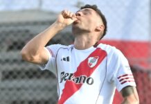 Con un destello de Juanfer y un cabezazo de Montiel, River arrancó el torneo con triunfo ante Barracas