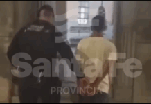 Rompió una vidriera en pleno centro santafesino y terminó detenido