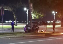 Chocó contra una columna en la Costanera y dio positivo en el test de alcoholemia