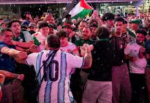 Tensión en Nueva York: graves incidentes entre simpatizantes de Argentina y Argelia en Times Square en la previa del debut