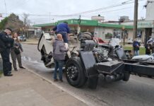 Impactante accidente en avenida López y Planes: la cabina de un camión terminó desprendida